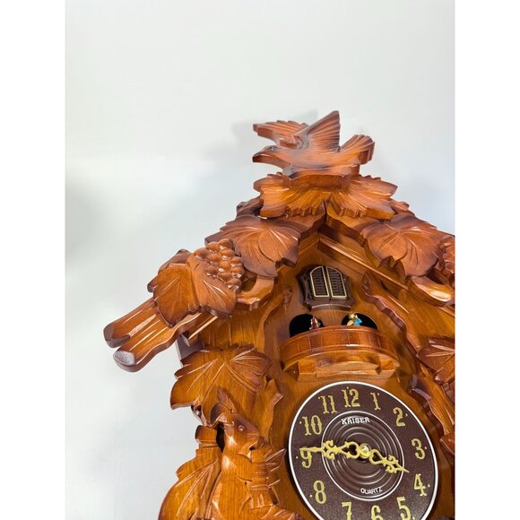 Wall Mounted Cuckoo Clock Kaiser Quartz Squirrel Maple Leaf German Design Musica - Picture 13 of 16